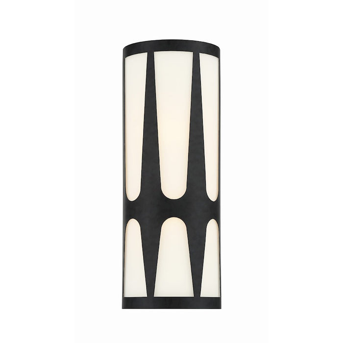 Crystorama Royston Integrated LED Sconce, Black/White - ROY-802-BK-LED