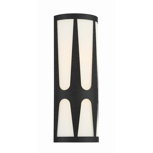 Crystorama Royston Integrated LED Sconce, Black/White
