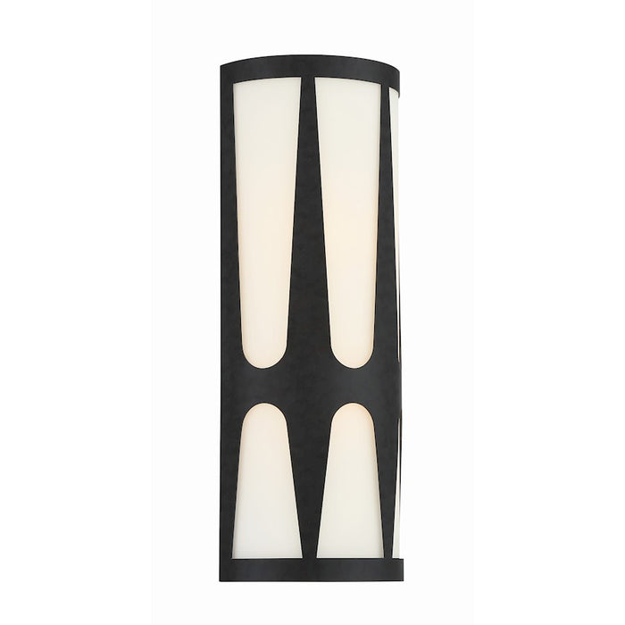 Crystorama Royston 1 Light Sconce, Black/White