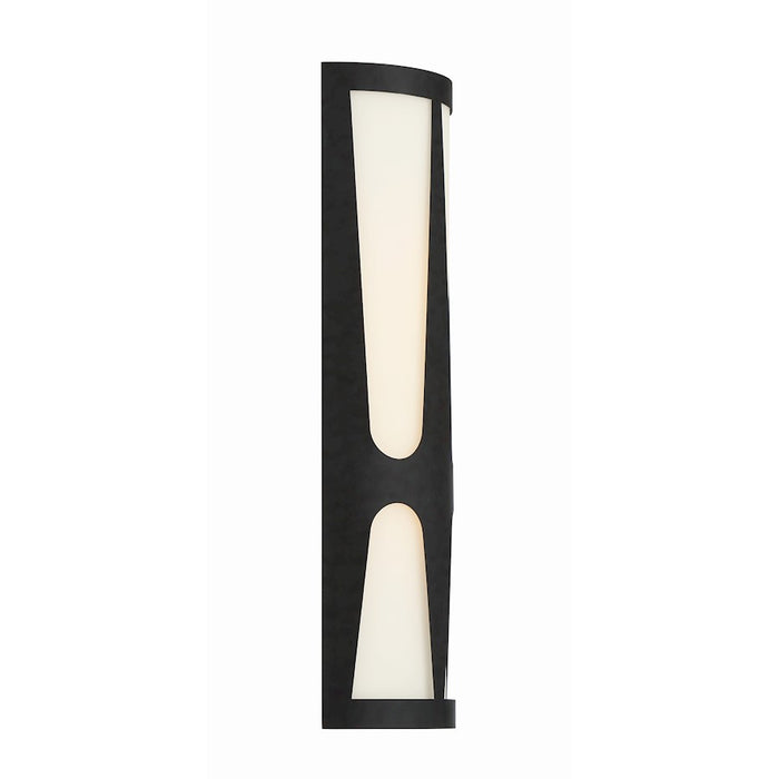 Crystorama Royston 1 Light Sconce, Black/White