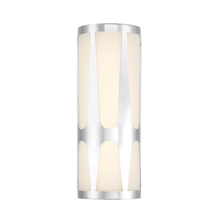 Crystorama Royston Integrated LED Sconce, Polished Chrome/White - ROY-802-CH-LED