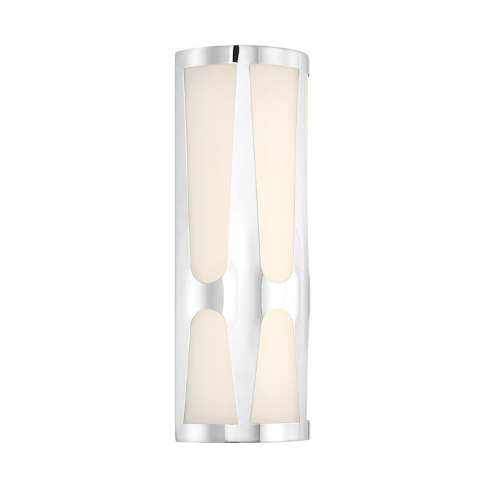Crystorama Royston Integrated LED Sconce, Polished Chrome/White