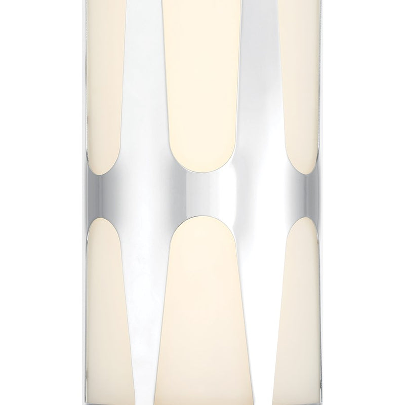 Crystorama Royston 1 Light Sconce, Polished Chrome/White