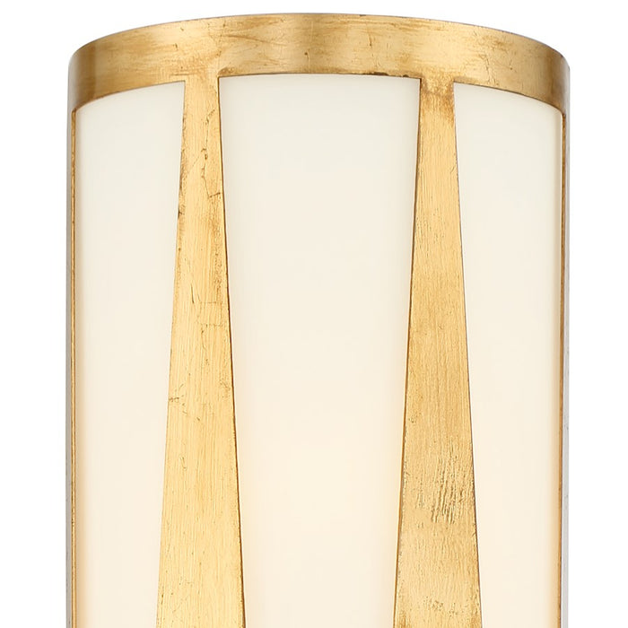 Crystorama Royston 1 Light Sconce, Antique Gold/White