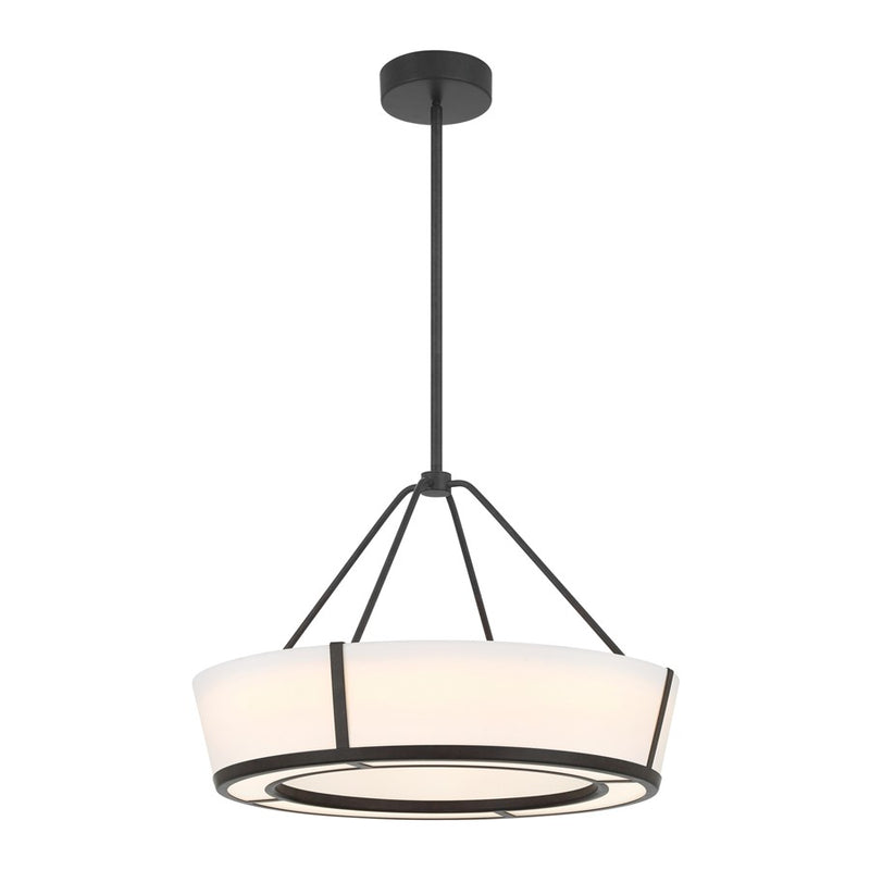 Crystorama Royce 1 Light 24.25" Pendant, Charcoal Bronze/White