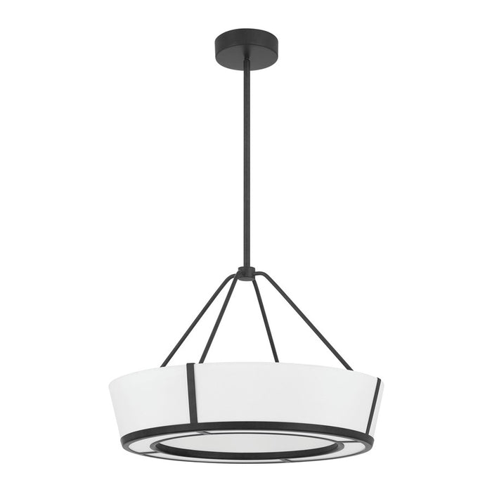 Crystorama Royce 1 Light 24.25" Pendant, Charcoal Bronze/White