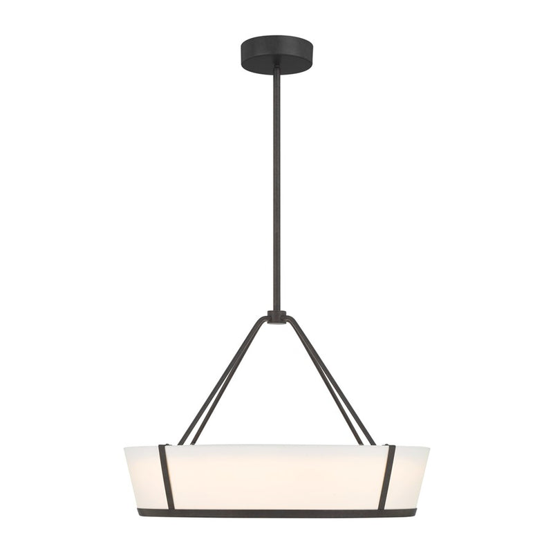 Crystorama Royce 1 Light 24.25" Pendant, Charcoal Bronze/White