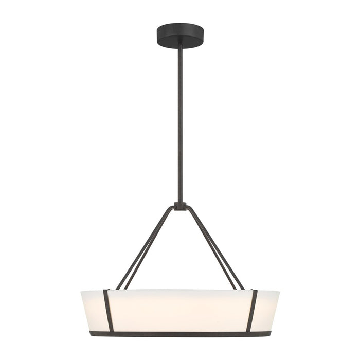 Crystorama Royce 1 Light 24.25" Pendant, Charcoal Bronze/White