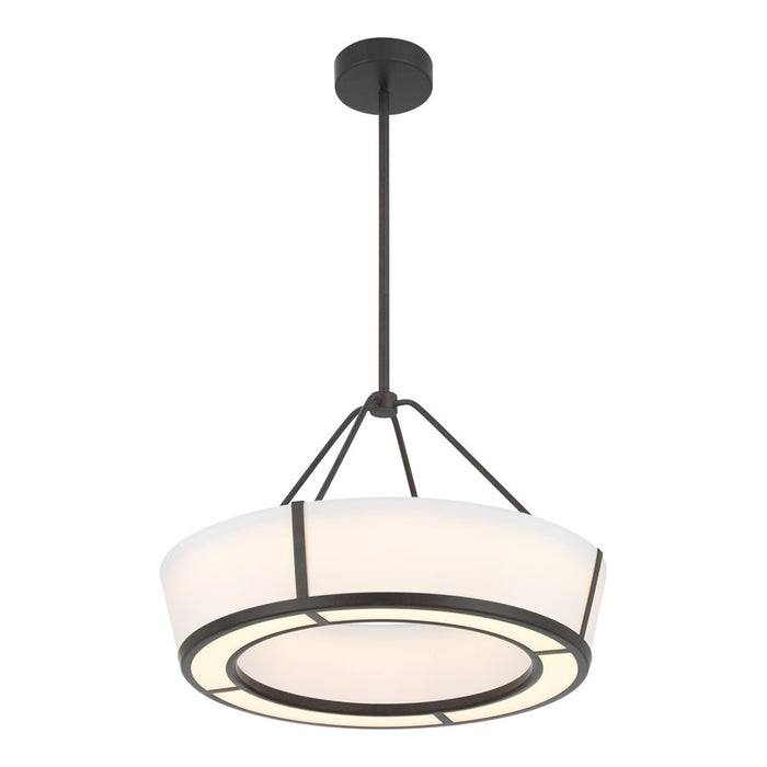 Crystorama Royce 1 Light 24.25" Pendant, Charcoal Bronze/White