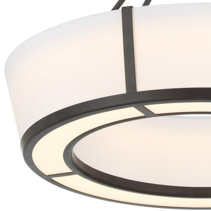 Crystorama Royce 1 Light 24.25" Pendant, Charcoal Bronze/White