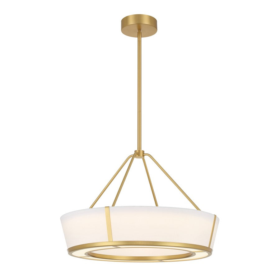 Crystorama Royce 1 Light 24.25" Pendant, Luxe Gold/White - RYC-8106-LG