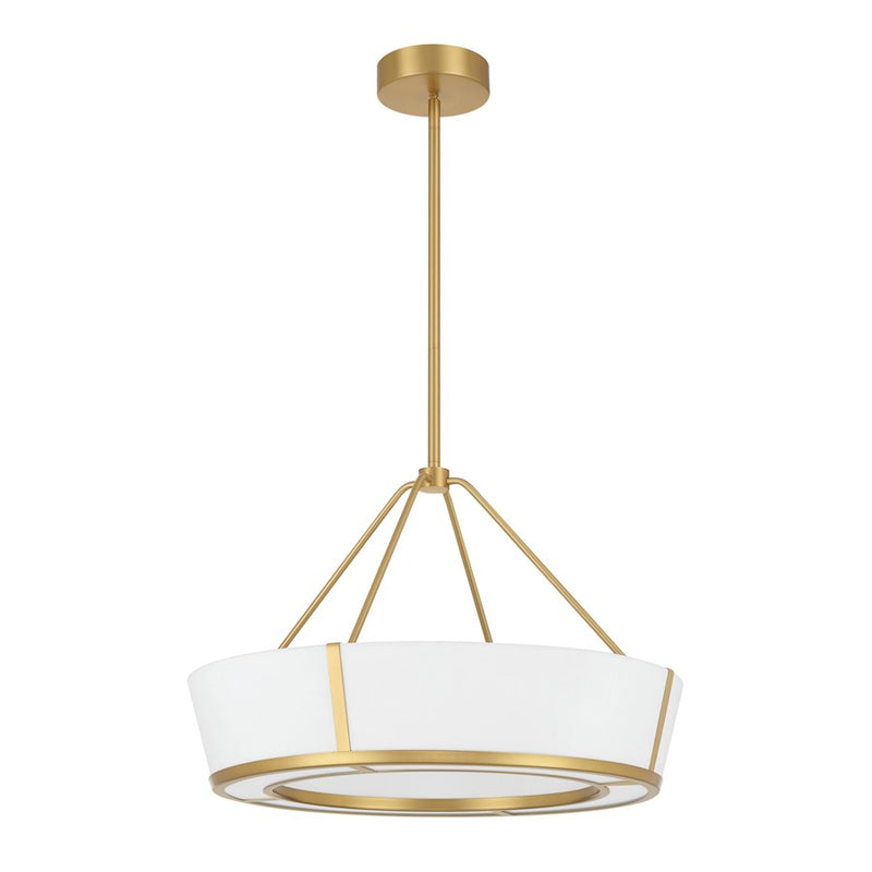 Crystorama Royce 1 Light 24.25" Pendant, Luxe Gold/White