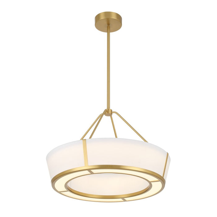 Crystorama Royce 1 Light 24.25" Pendant, Luxe Gold/White