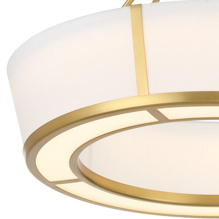 Crystorama Royce 1 Light 24.25" Pendant, Luxe Gold/White