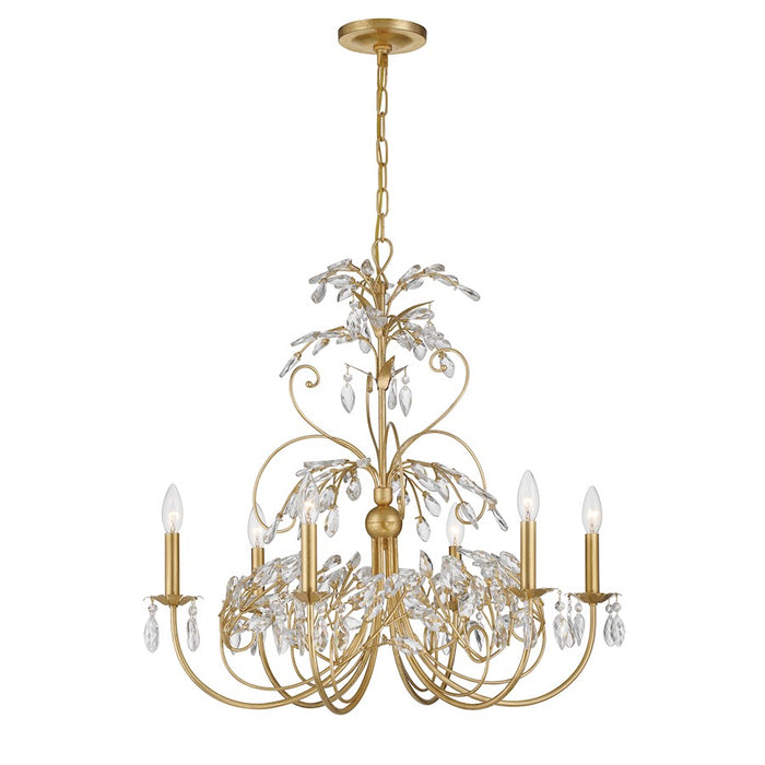 Crystorama Sadie 6 Light Chandelier, Antique Gold