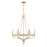 Crystorama Seville 6 Light Chandelier, Aged Brass