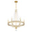 Crystorama Seville 6 Light Chandelier, Aged Brass