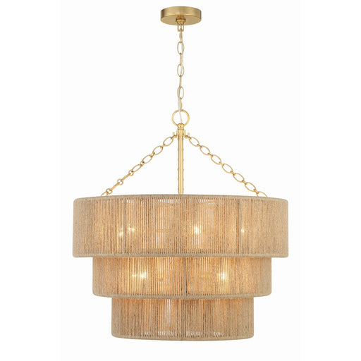 Crystorama Shyla 10 Light Chandelier, Soft Gold