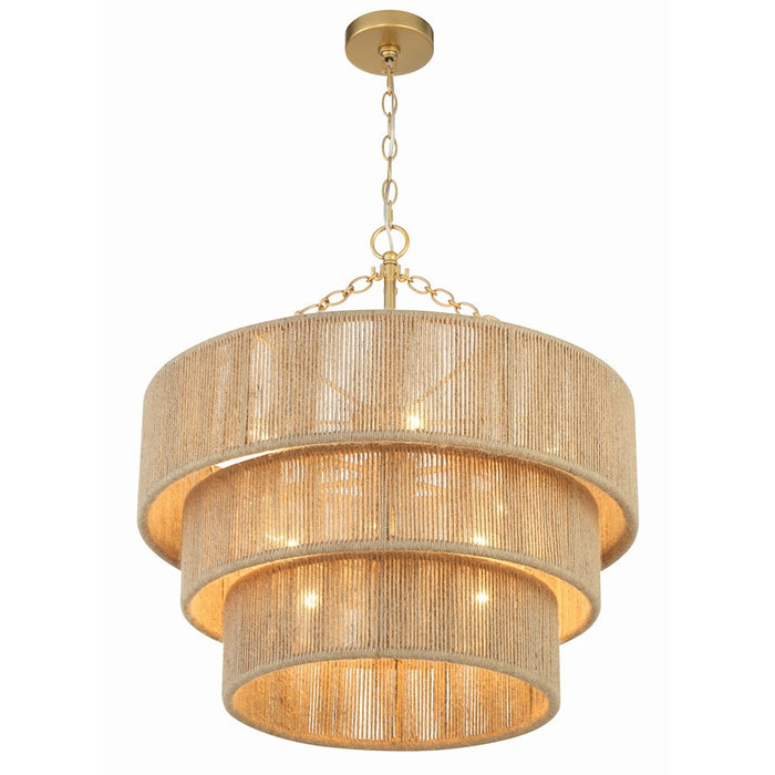Crystorama Shyla 10 Light Chandelier, Soft Gold