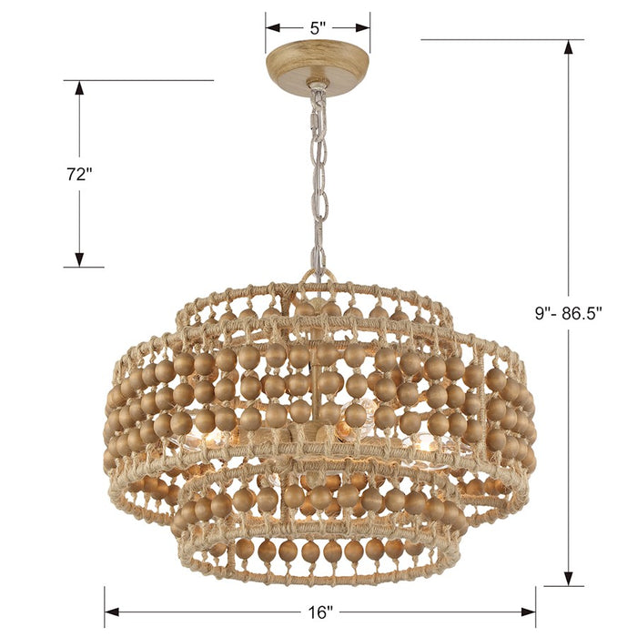 Crystorama Silas 3 Light Chandelier, Burnished Silver