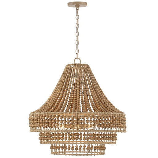 Crystorama Silas 6 Light Chandelier, Burnished Silver