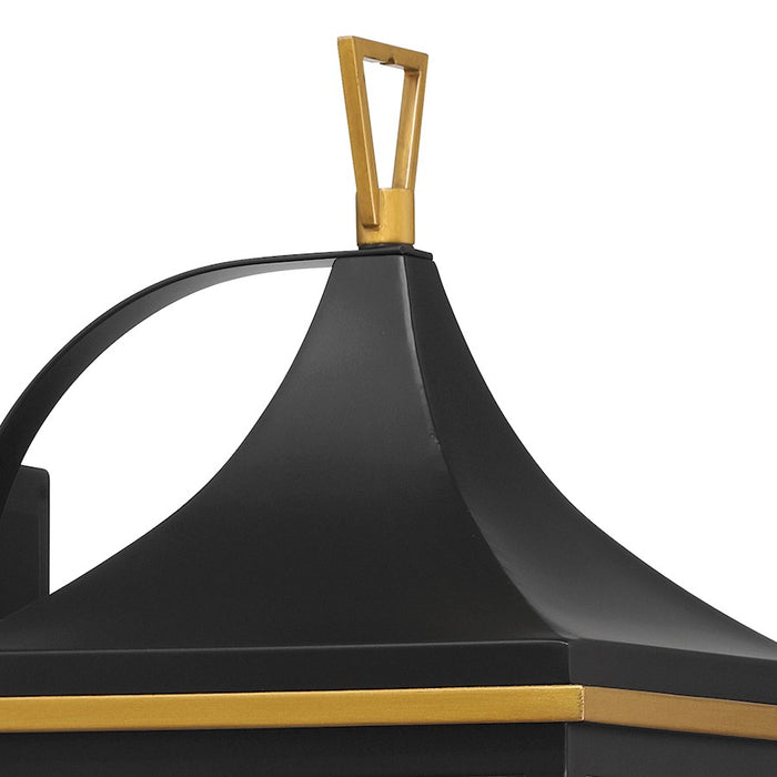 Crystorama Simpson 3Lt 8" Outdoor Sconce, Black/Textured Gold