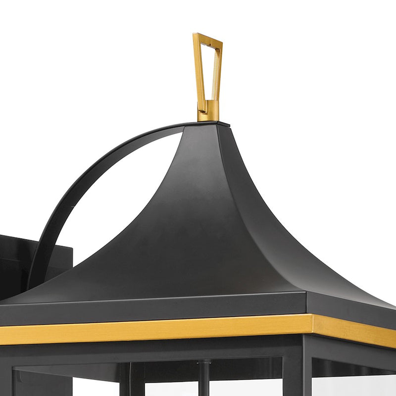 Crystorama Simpson 4 Light Outdoor Sconce, Black/Textured Gold