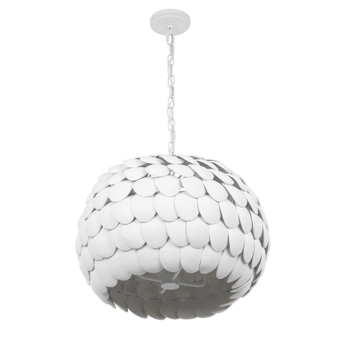 Crystorama Talia 5 Light 20.5" Chandelier, Matte White/White