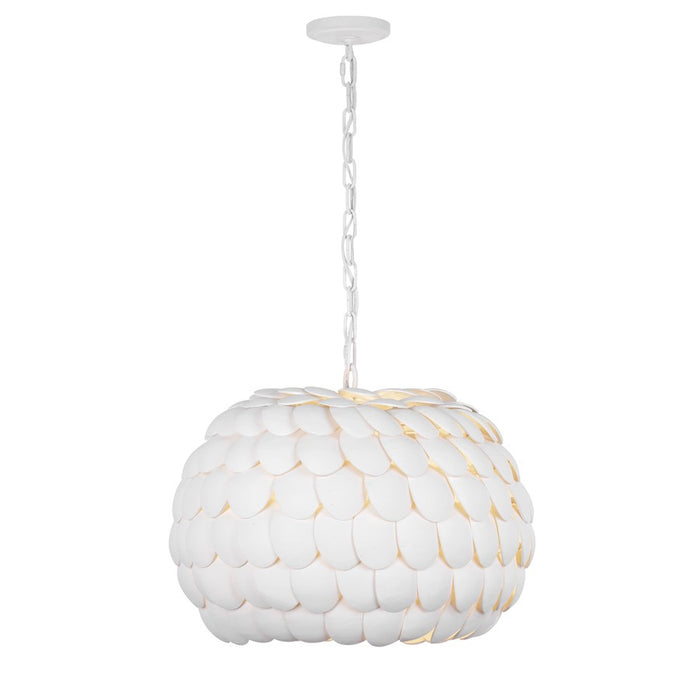 Crystorama Talia 5 Light 20.5" Chandelier, Matte White/White
