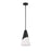 Crystorama Tori 1 Light Mini Pendant, Matte Black/Frosted