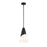 Crystorama Tori 1 Light Pendant, Matte Black/Frosted