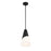 Crystorama Tori 1 Light Mini Pendant, Matte Black/Frosted