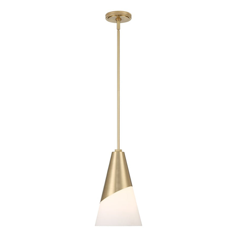 Crystorama Tori 1 Light Pendant, Vibrant Gold/Frosted