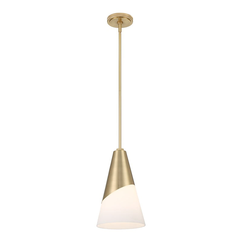 Crystorama Tori 1 Light Mini Pendant, Vibrant Gold/Frosted