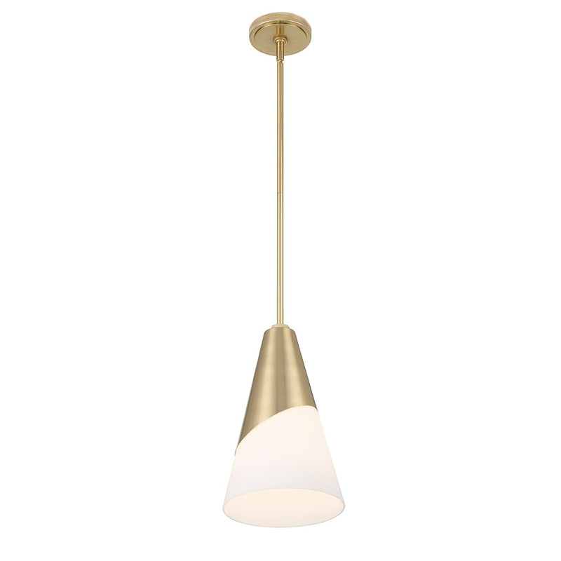 Crystorama Tori 1 Light Mini Pendant, Vibrant Gold/Frosted