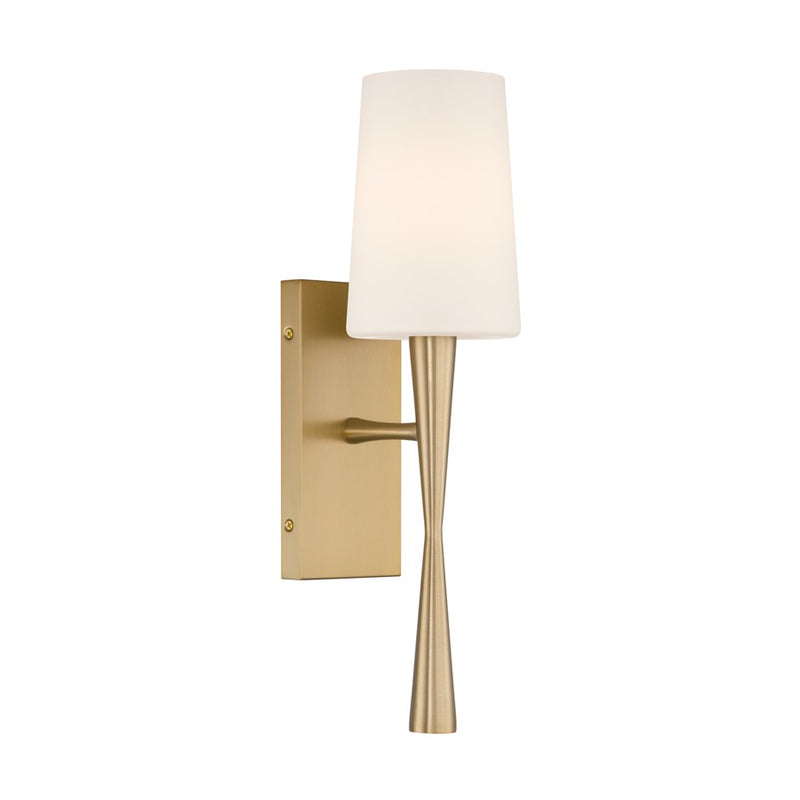 Crystorama Trenton 1 Light 5" Sconce, Aged Brass/White