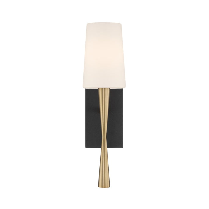 Crystorama Trenton 1Lt 5" Sconce, Brass/Black Forged/White