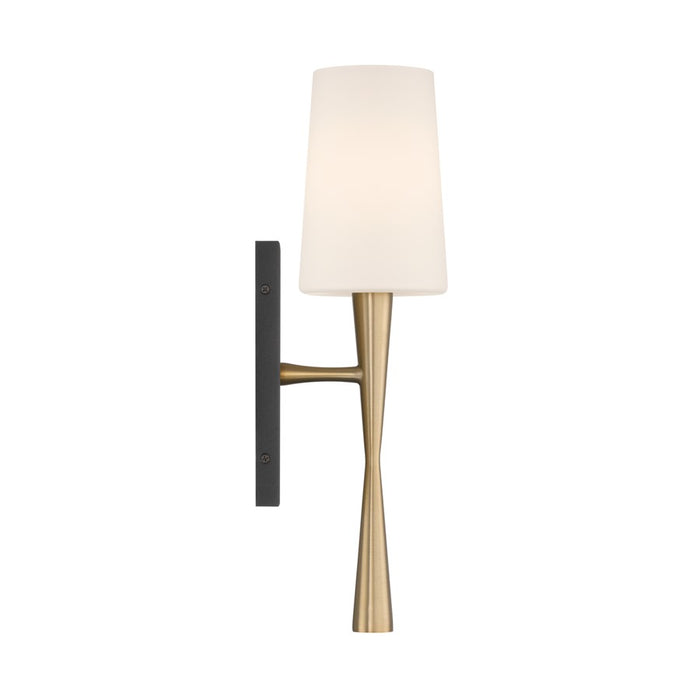 Crystorama Trenton 1Lt 5" Sconce, Brass/Black Forged/White