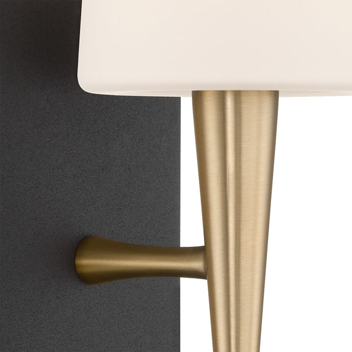 Crystorama Trenton 1Lt 5" Sconce, Brass/Black Forged/White