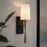 Crystorama Trenton 1Lt 5" Sconce, Brass/Black Forged/White