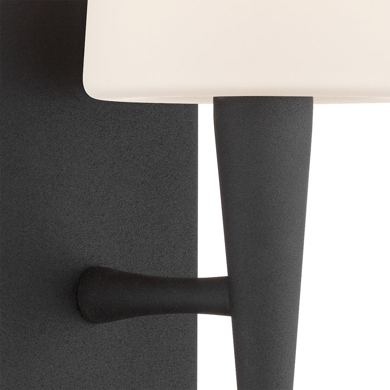 Crystorama Trenton 1 Light 5" Sconce, Black Forged/White