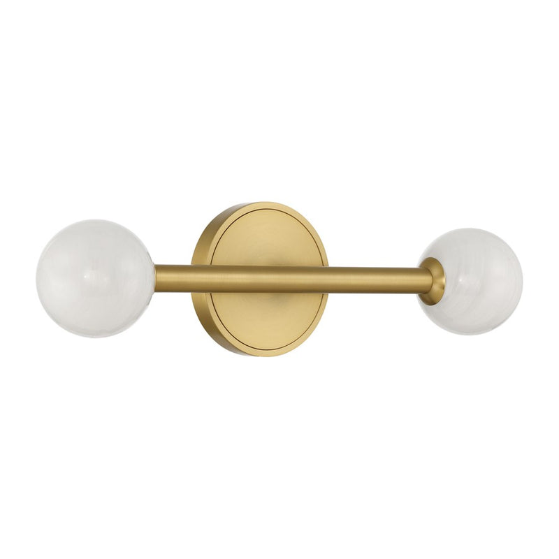 Crystorama Terrell 2 Light 17.75" Bathroom Vanity, Luxe Gold/White