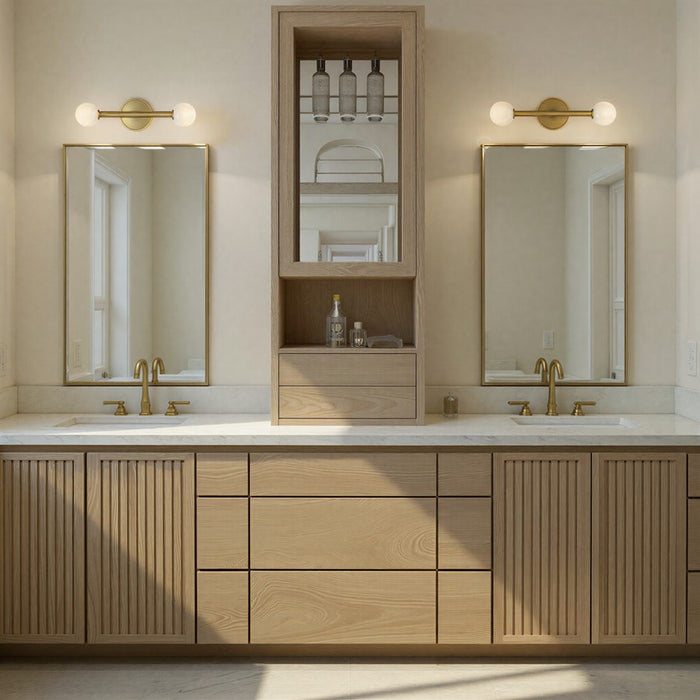 Crystorama Terrell 2 Light 17.75" Bathroom Vanity, Luxe Gold/White