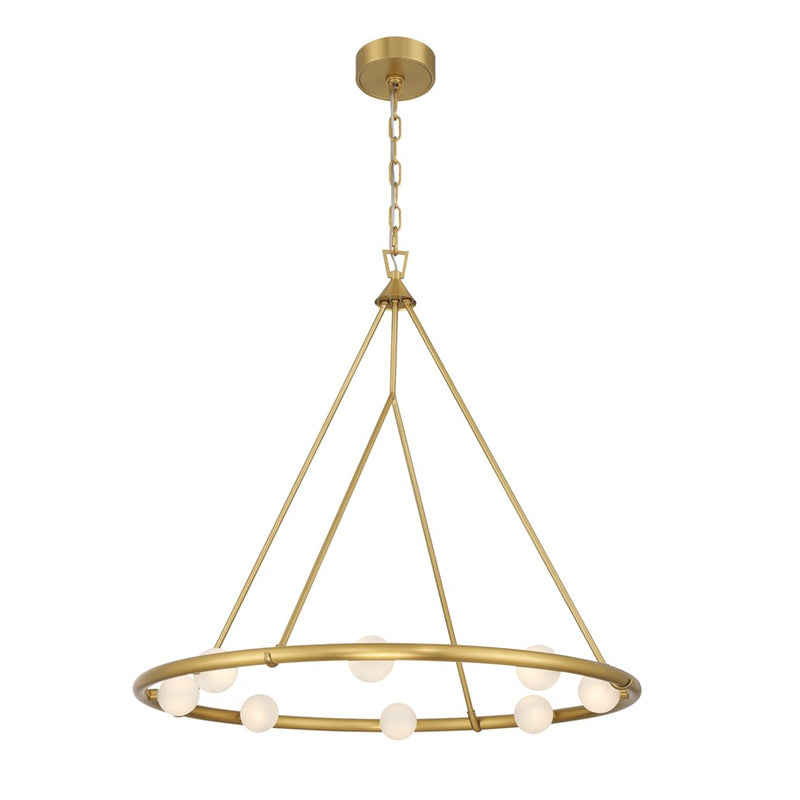 Crystorama Terrell 8 Light 29.5" Chandelier, Luxe Gold/White