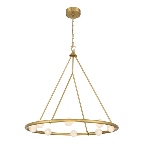 Crystorama Terrell 8 Light 29.5" Chandelier, Luxe Gold/White - TRL-2805-LG