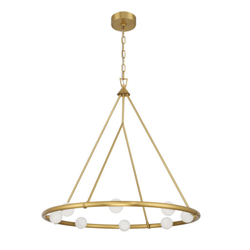 Crystorama Terrell 8 Light 29.5" Chandelier, Luxe Gold/White