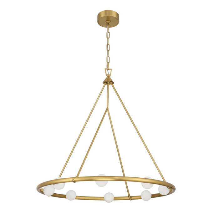 Crystorama Terrell 8 Light 29.5" Chandelier, Luxe Gold/White