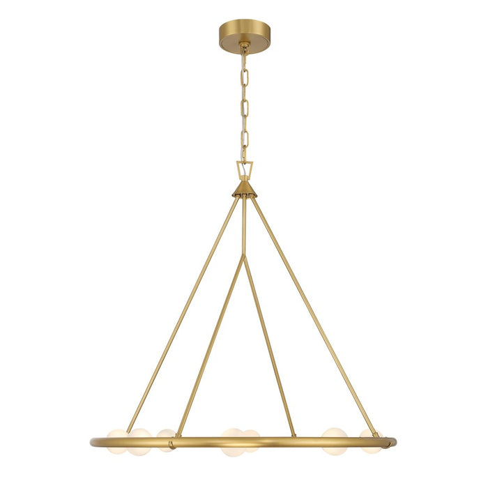 Crystorama Terrell 8 Light 29.5" Chandelier, Luxe Gold/White