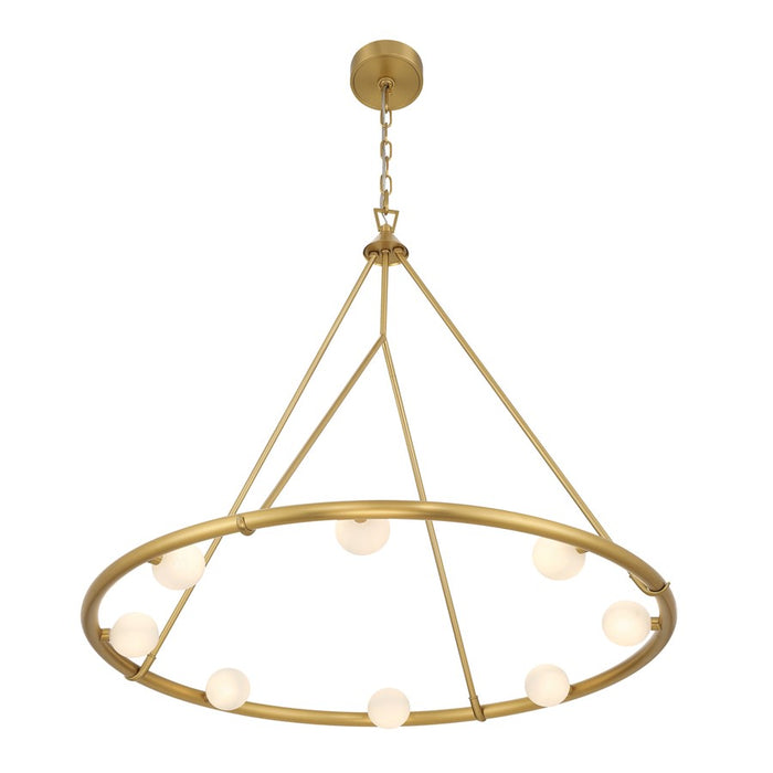 Crystorama Terrell 8 Light 29.5" Chandelier, Luxe Gold/White