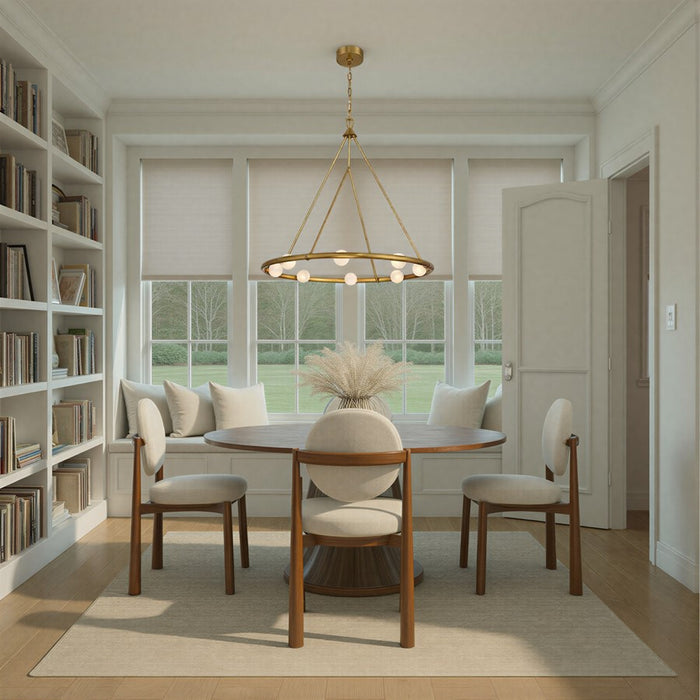 Crystorama Terrell 8 Light 29.5" Chandelier, Luxe Gold/White